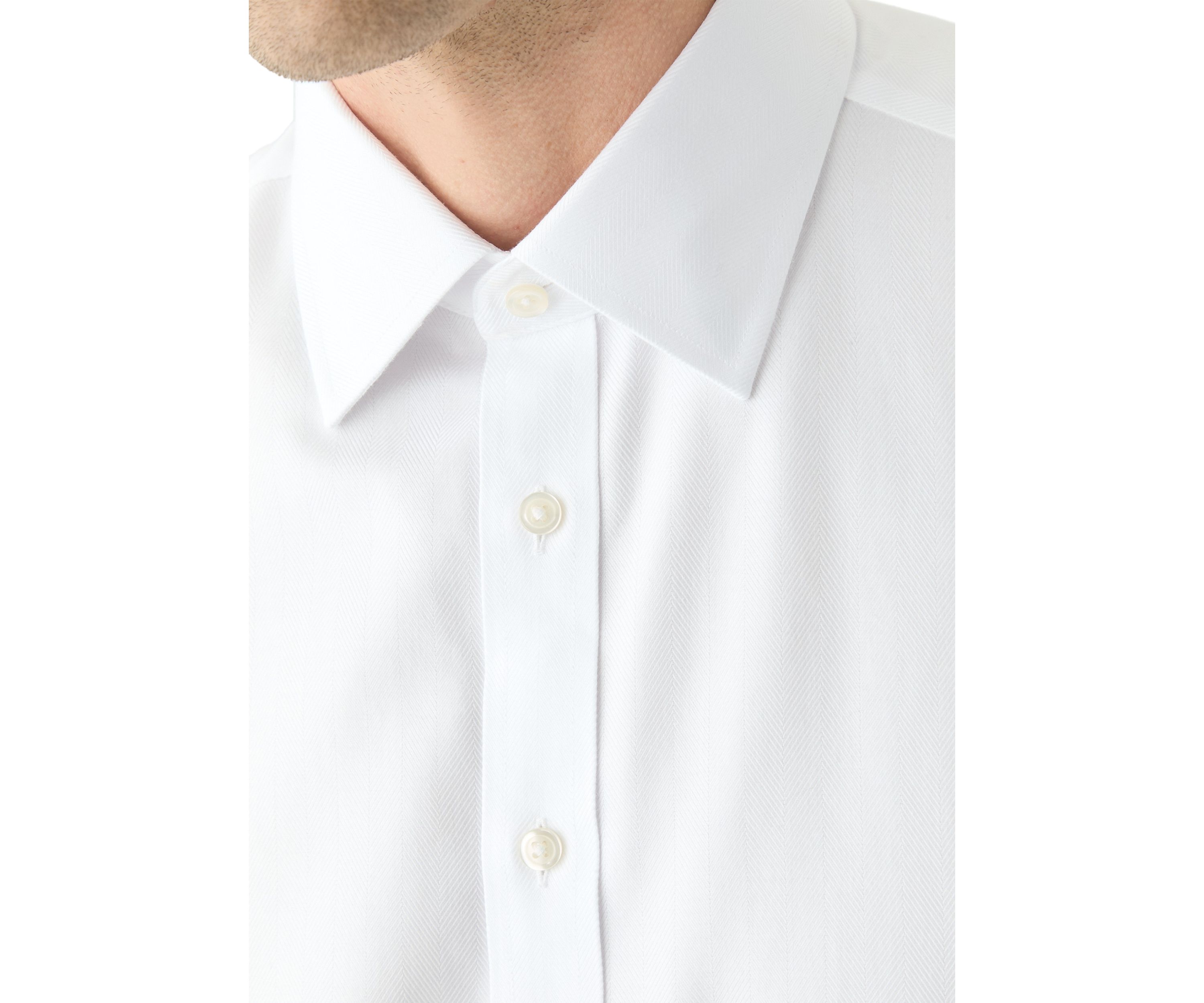Mens Non-Iron Herringbone Shirt