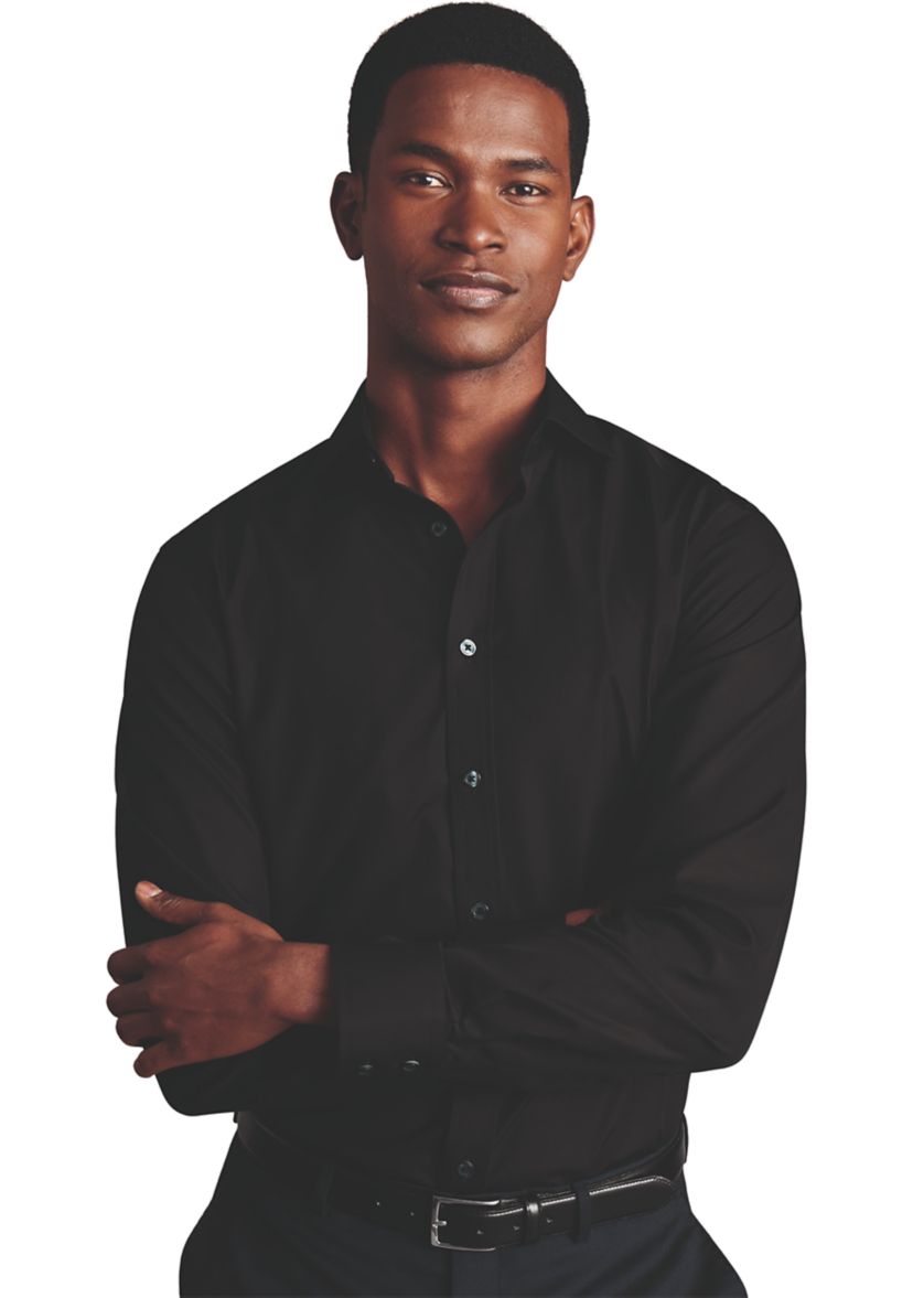 Mens Cutaway Collar Non Iron Poplin Shirt 