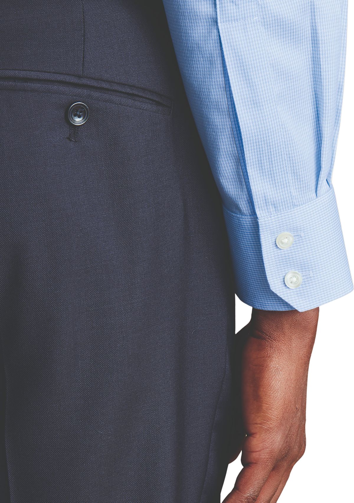 Mens Cutaway Collar Non Iron Puppytooth Shirt 