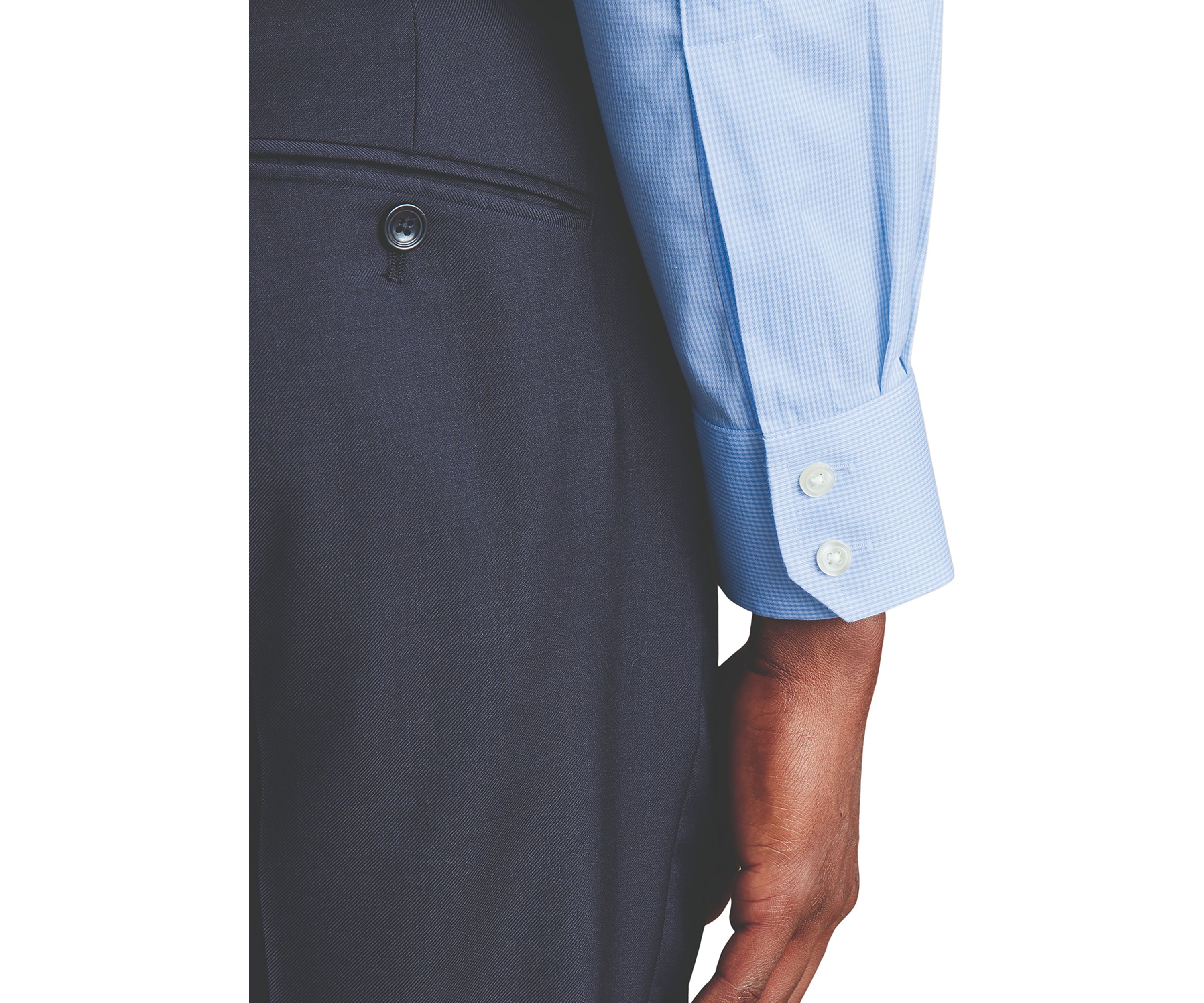 Mens Cutaway Collar Non Iron Puppytooth Shirt 
