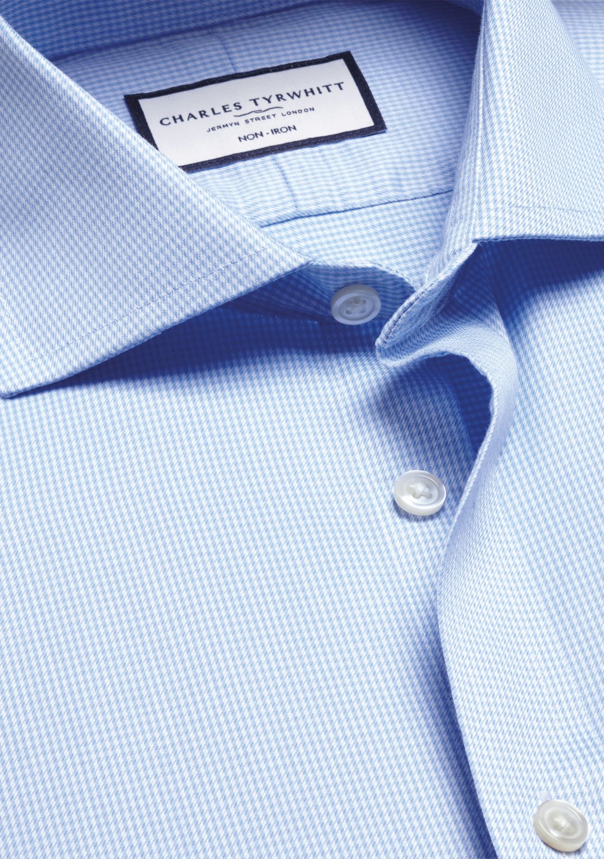 Mens Cutaway Collar Non Iron Puppytooth Shirt 