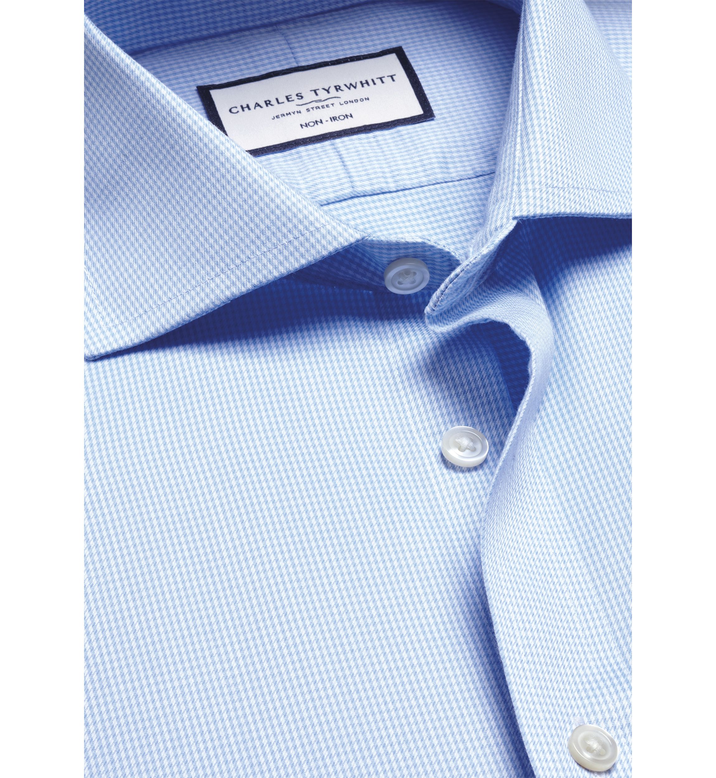 Mens Cutaway Collar Non Iron Puppytooth Shirt 