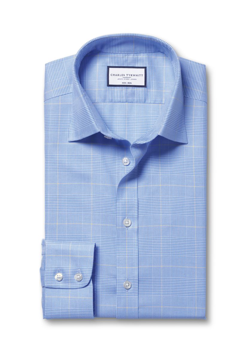 Mens Non Iron Prince of Wales Check Shirt