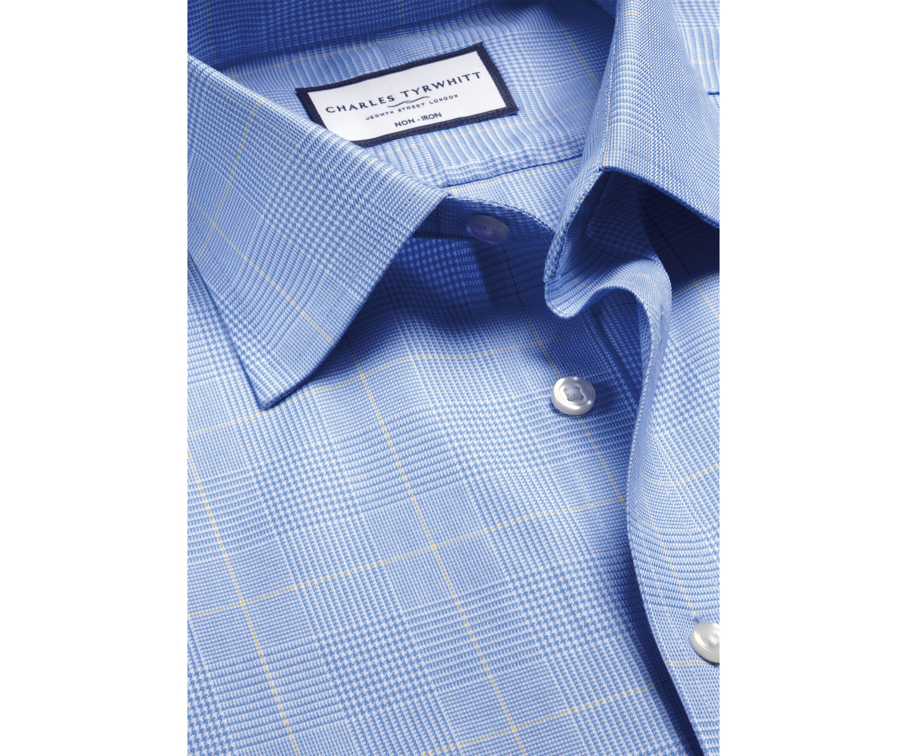 Mens Non Iron Prince of Wales Check Shirt