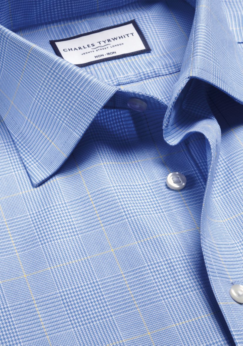 Mens Non Iron Prince of Wales Check Shirt