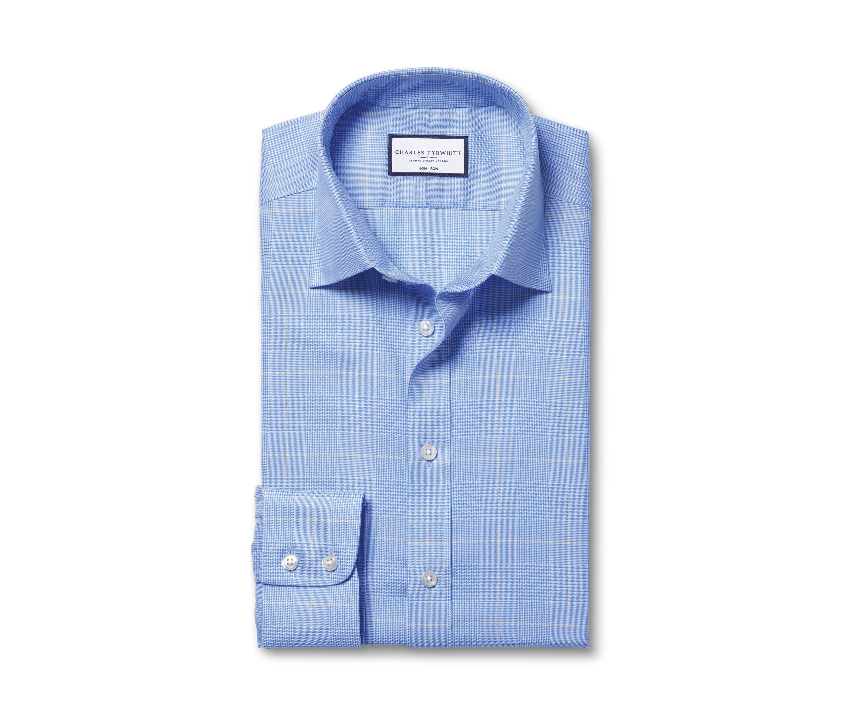 Mens Non Iron Prince of Wales Check Shirt 