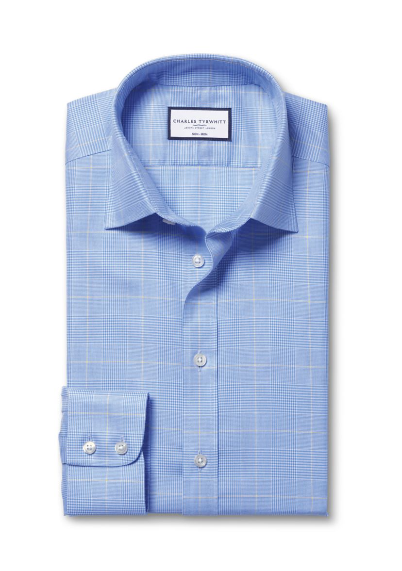 Mens Non Iron Prince of Wales Check Shirt 