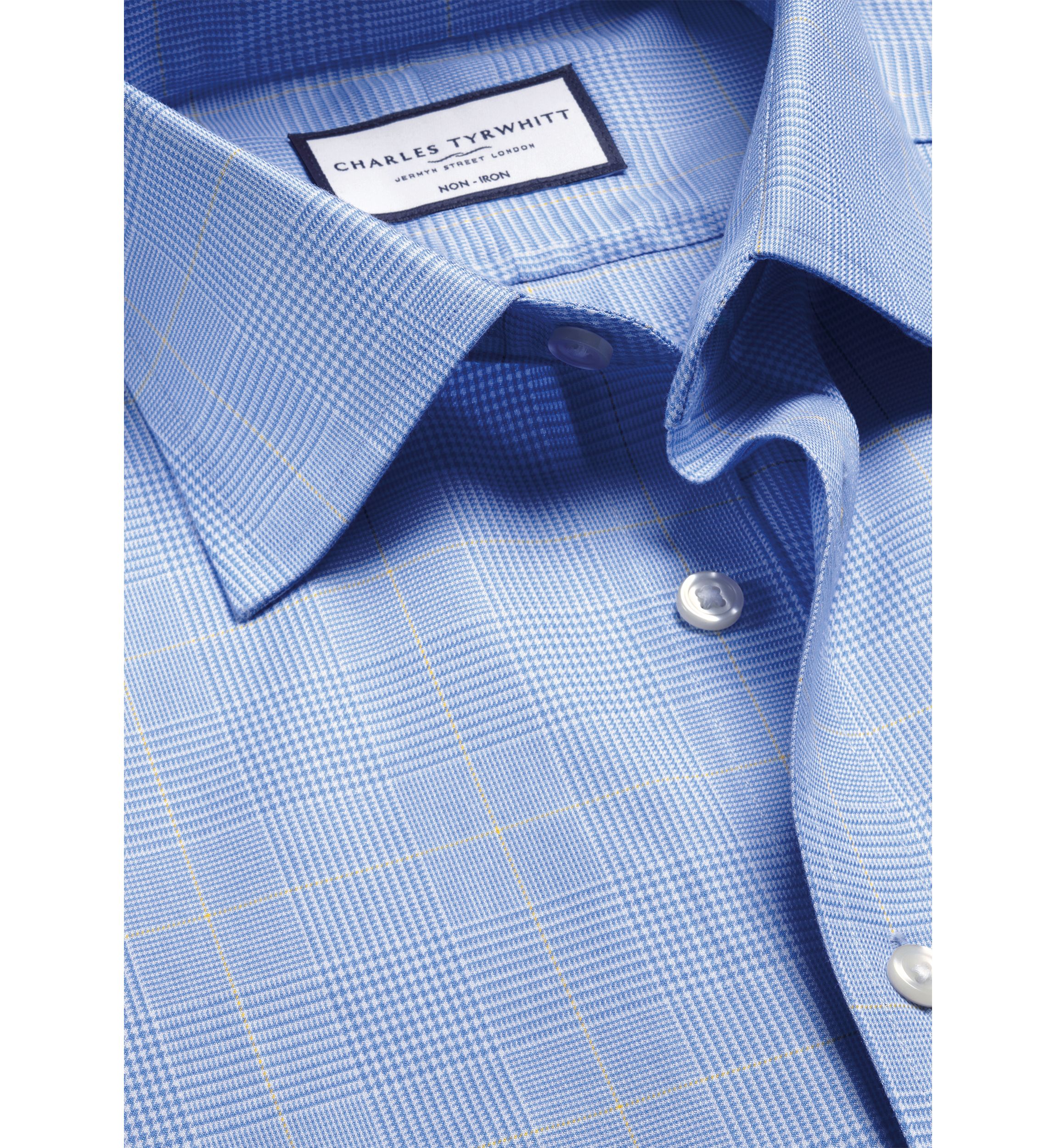 Mens Non Iron Prince of Wales Check Shirt 