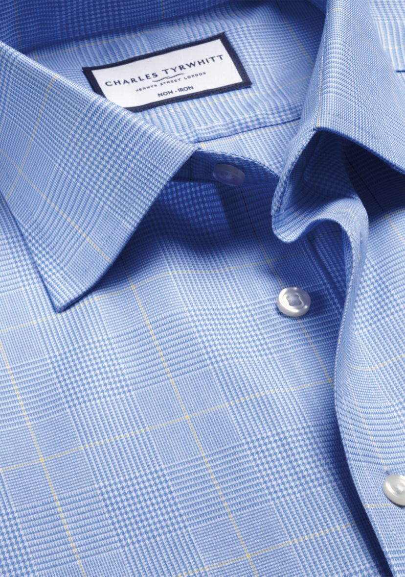 Mens Non Iron Prince of Wales Check Shirt 