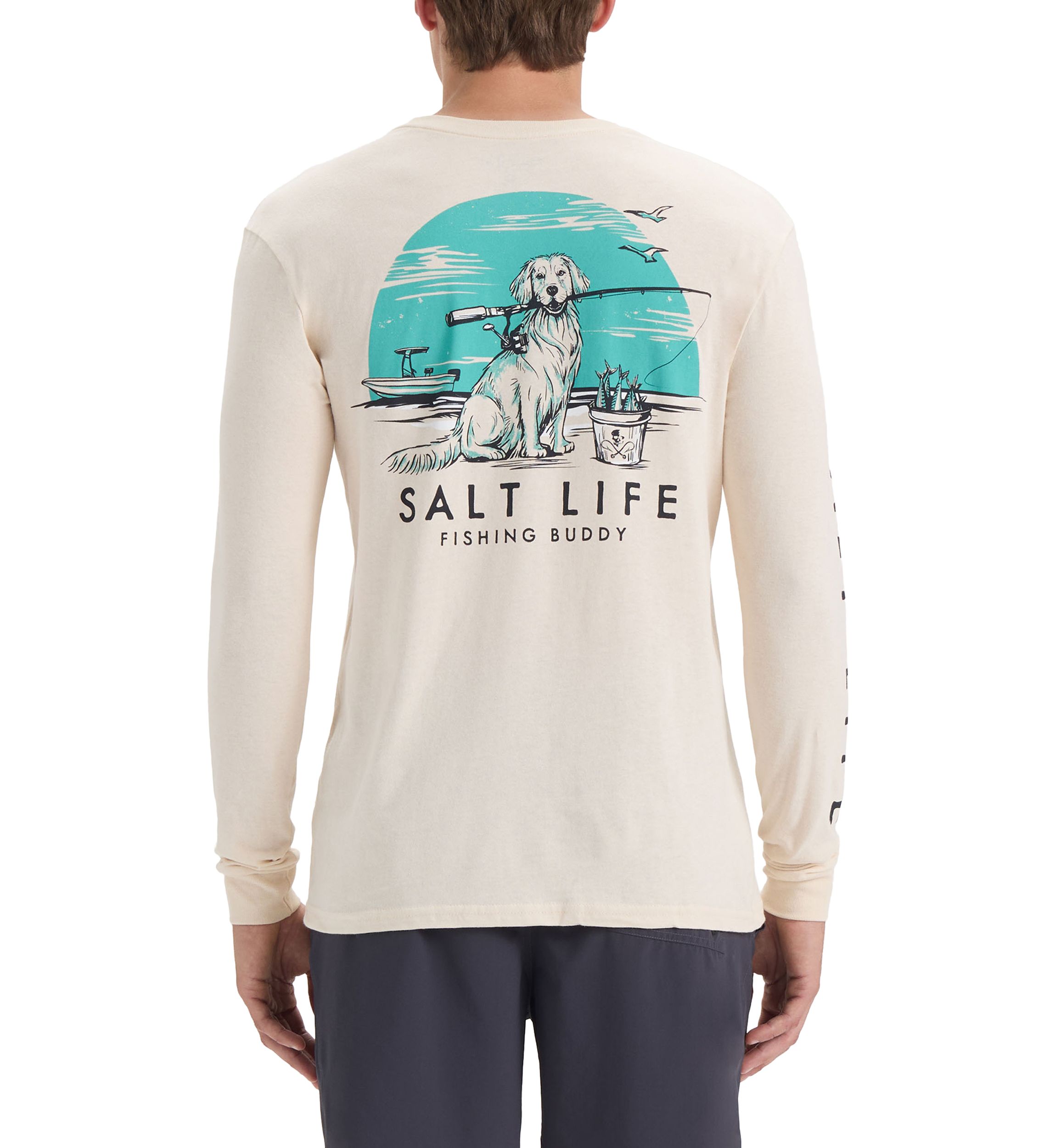 Mens Fishing Buddy Long Sleeve 30s Graphic T-Shirt