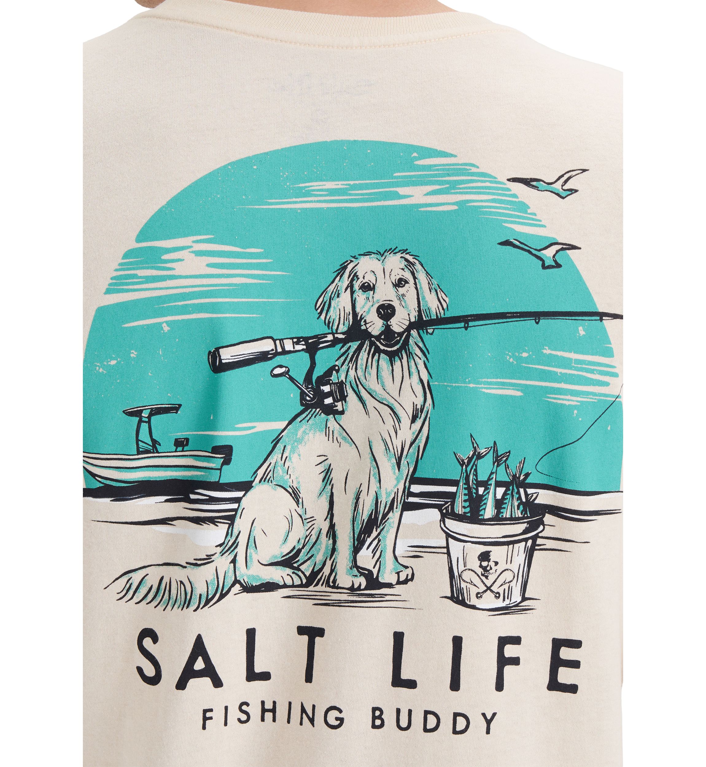 Mens Fishing Buddy Long Sleeve 30s Graphic T-Shirt