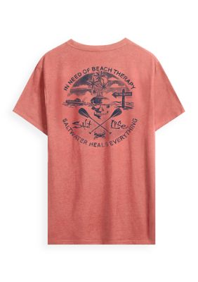 Men's Tall Salt Life Beach Therapy 30's Graphic T-Shirt, Coral, 2XLT