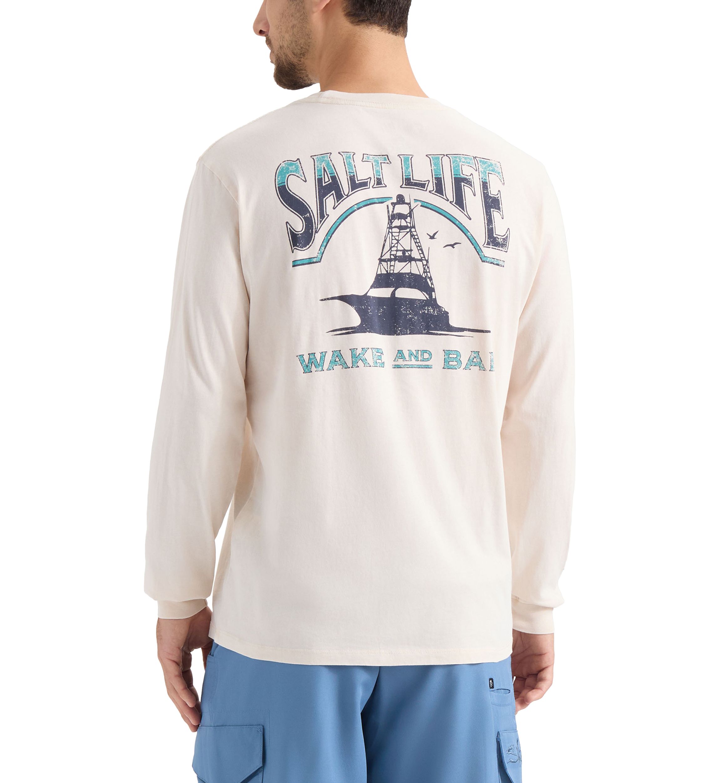 Mens Wake and Bait Boating Long Sleeve T-Shirt