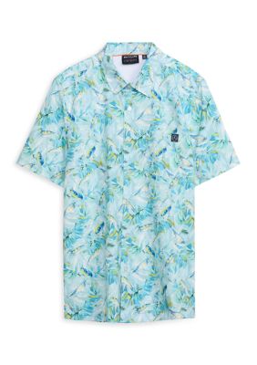 Salt Life Men's Catch Me If You Can SLX Performance Woven Shirt, Mint, Small