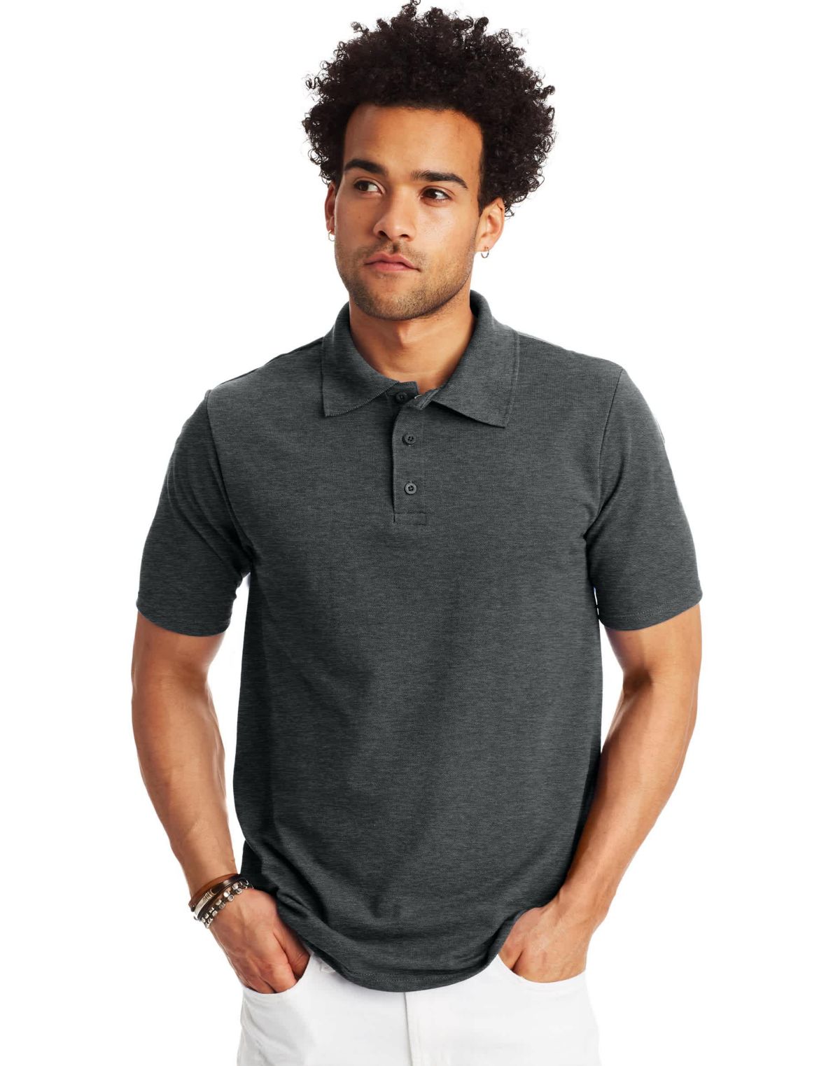 Hanes Mens Pique Polo Shirt (Big & Tall Sizes Available)