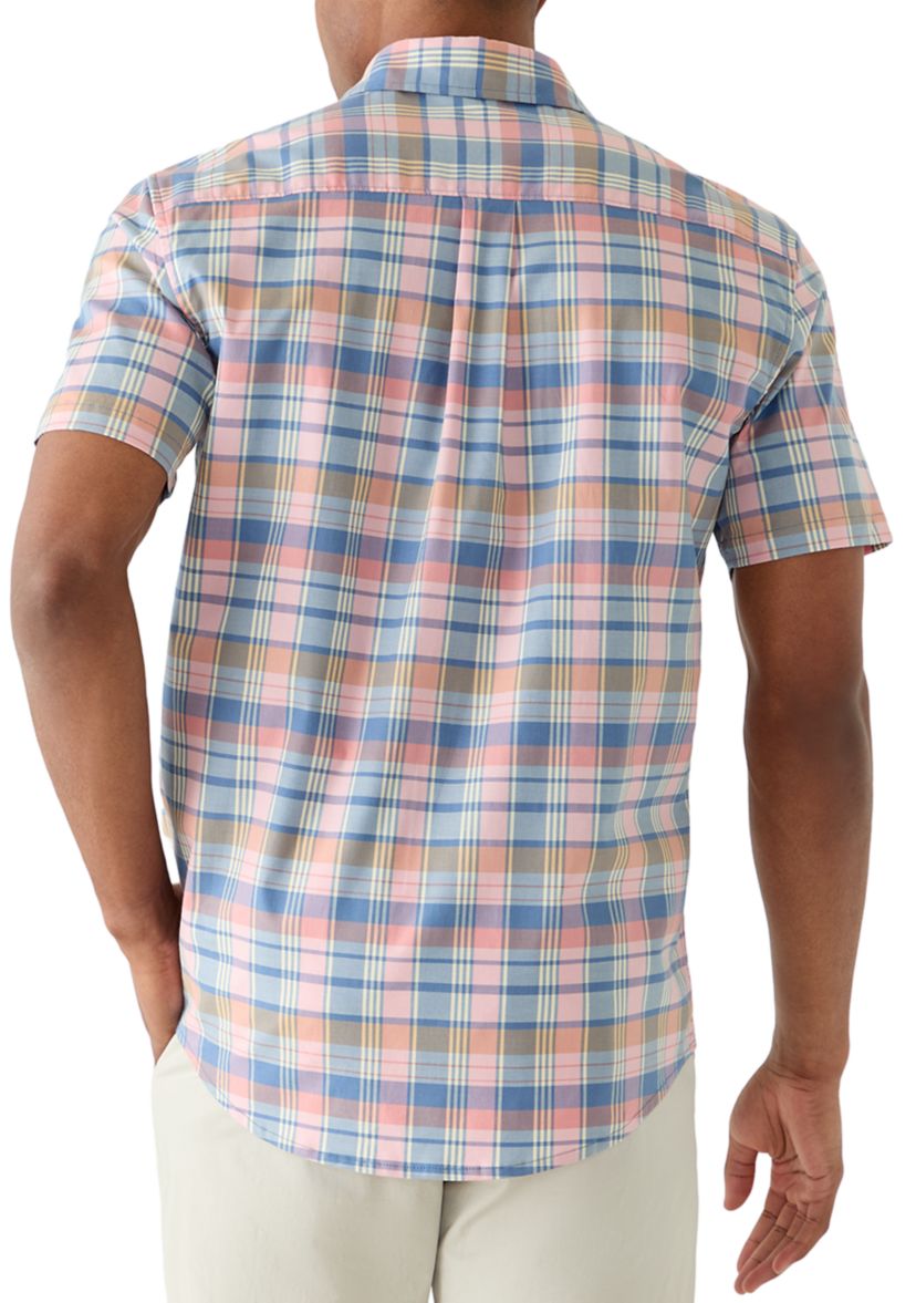 lands end men's short sleeve dress shirts School Uniform Men's Short Sleeve Performance Twill Shirt