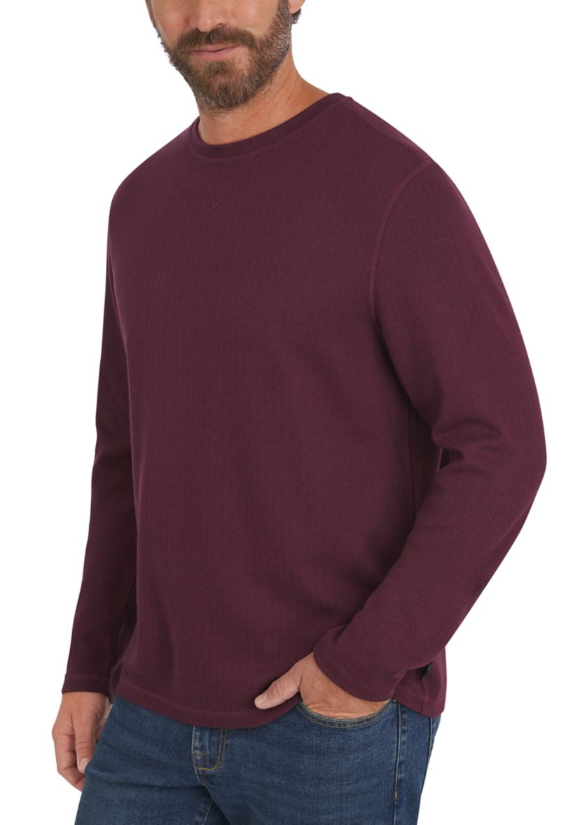 Mens Brushed Herringbone Crewneck Shirt
