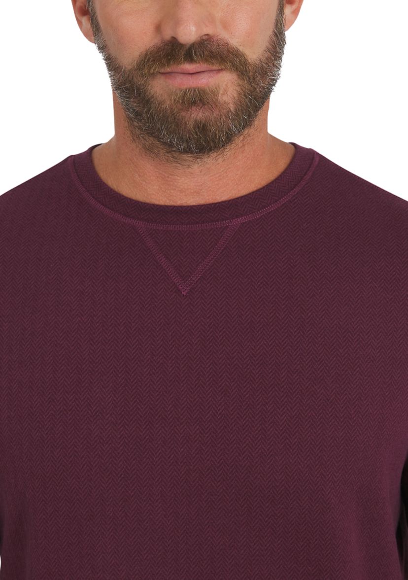 Mens Brushed Herringbone Crewneck Shirt