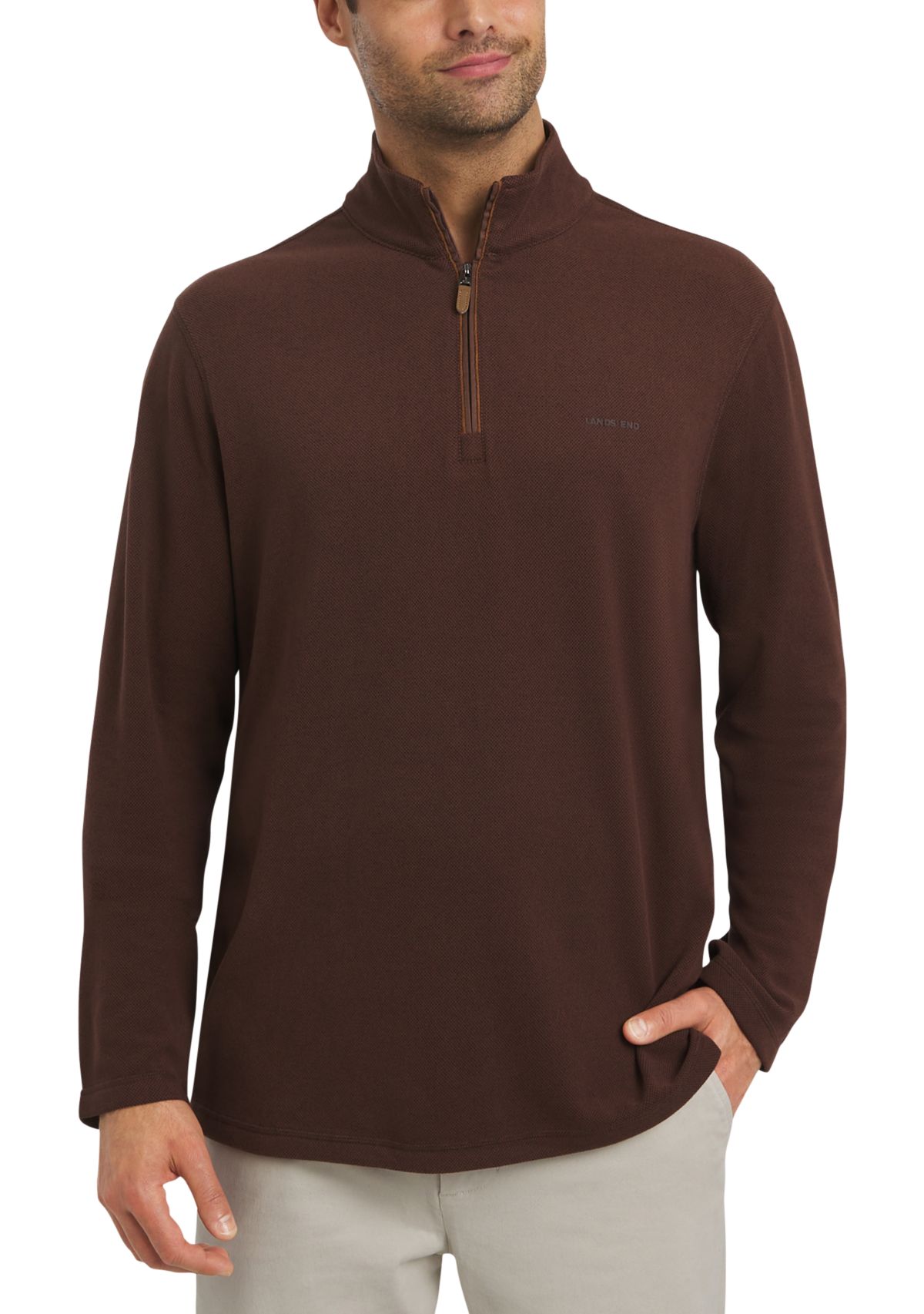 Mens Brushed Pique 1/4 Zip Pullover