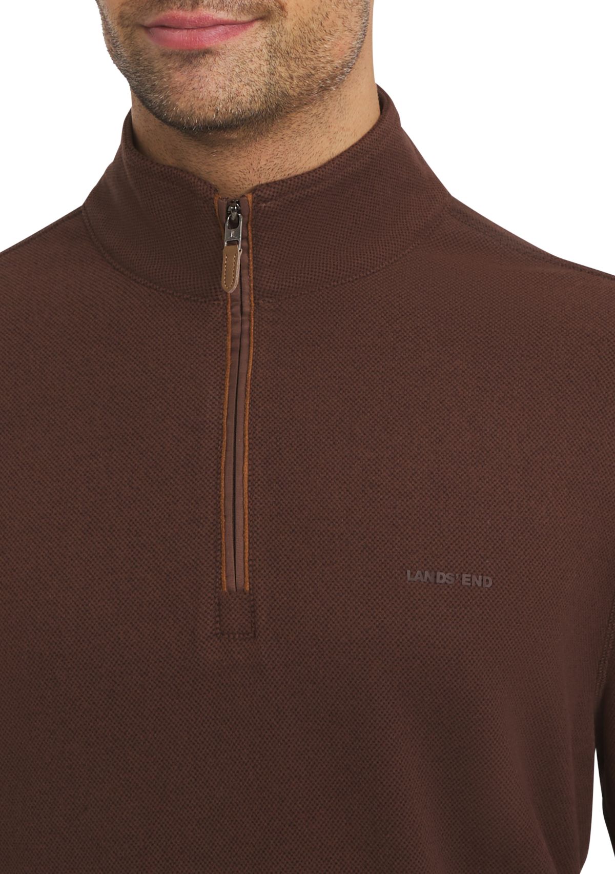 Mens Brushed Pique 1/4 Zip Pullover