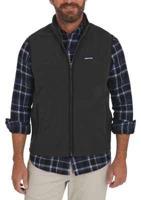 LANDS' END Men's Micro Polar Fleece Vest, Grey, Small