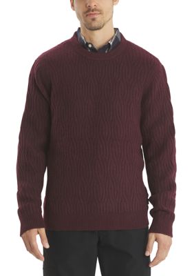LANDS' END Men's Windward Cable Knit Crew Neck Sweater