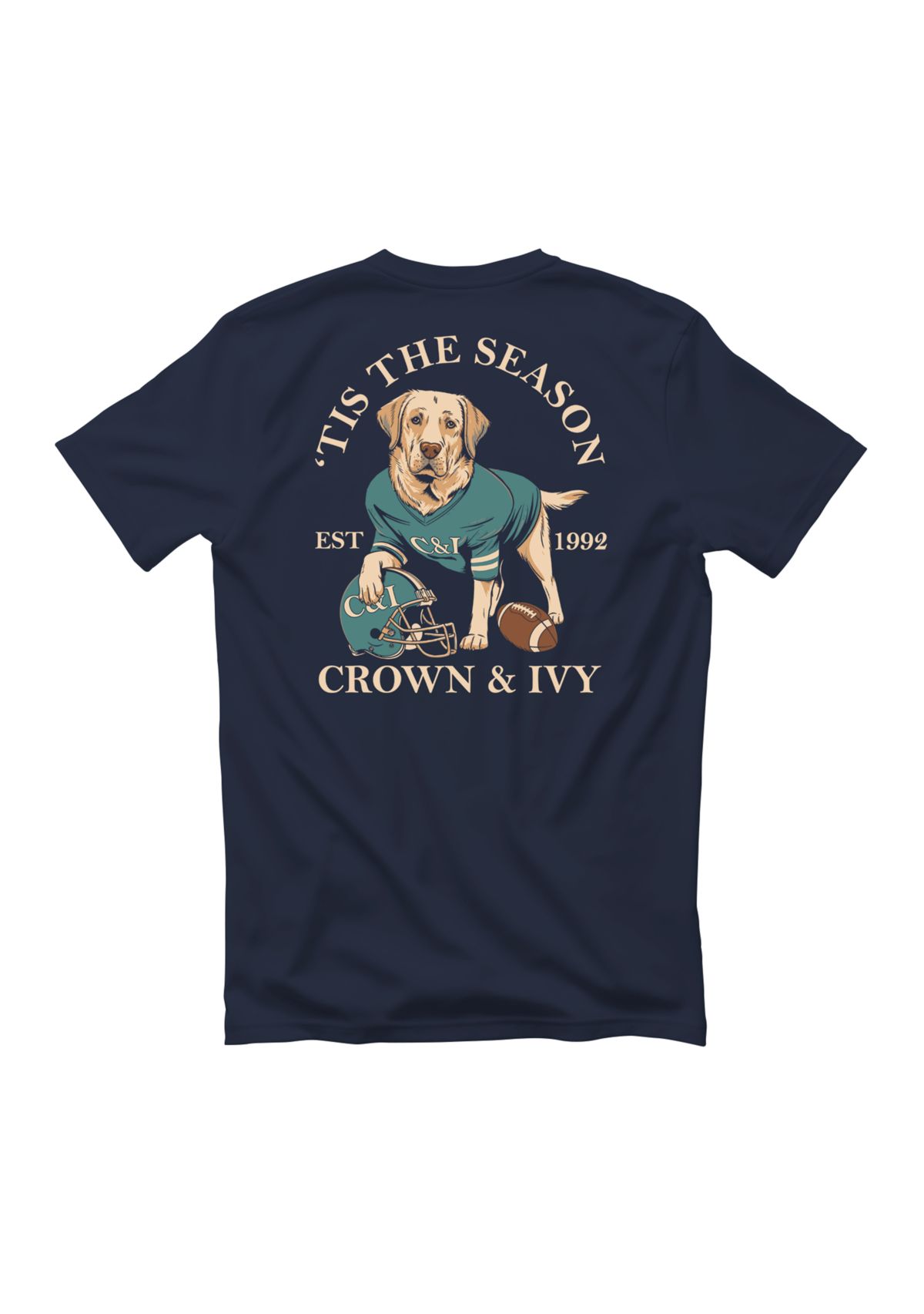 Football Dog Graphic T-Shirt