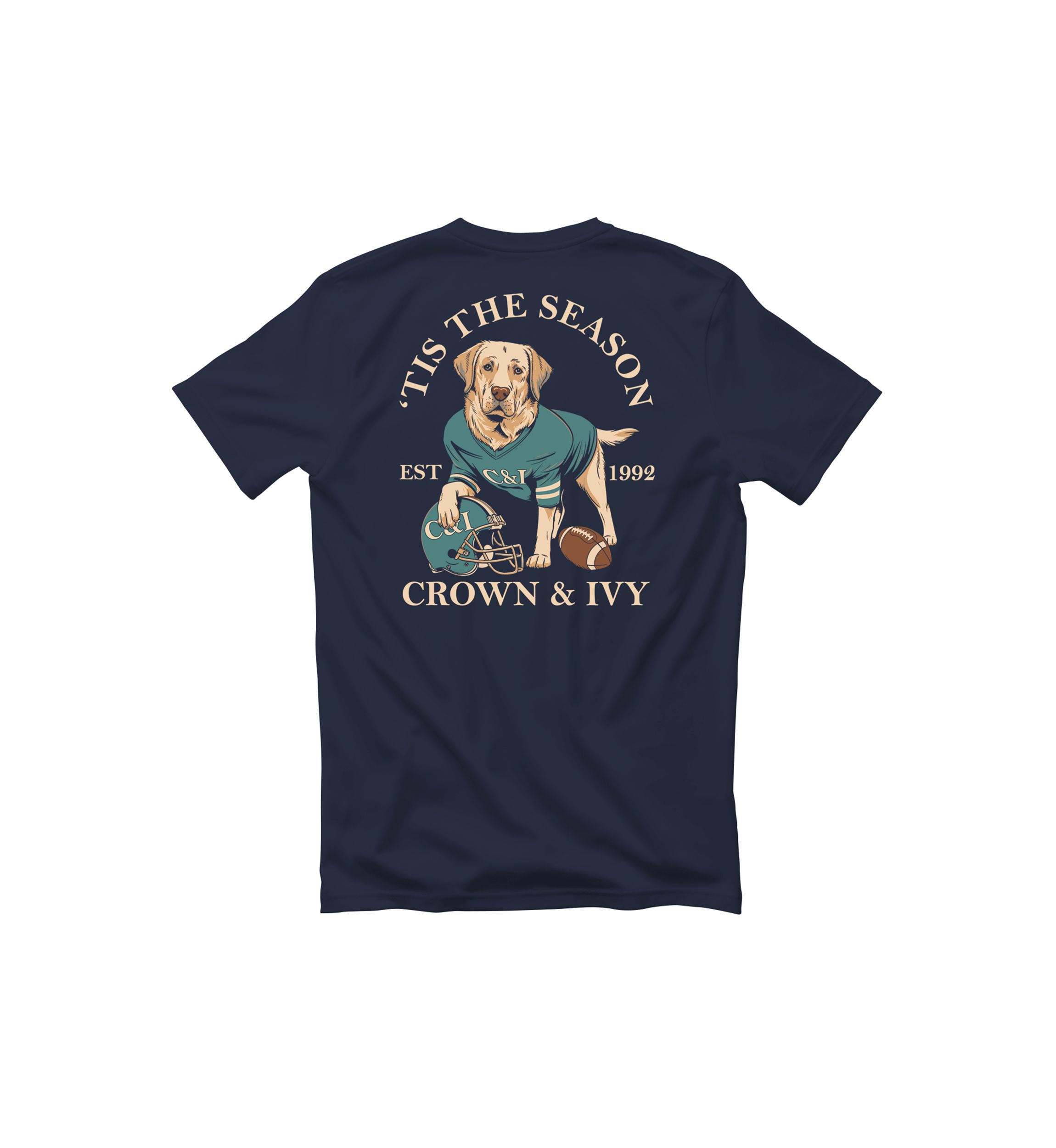 Football Dog Graphic T-Shirt