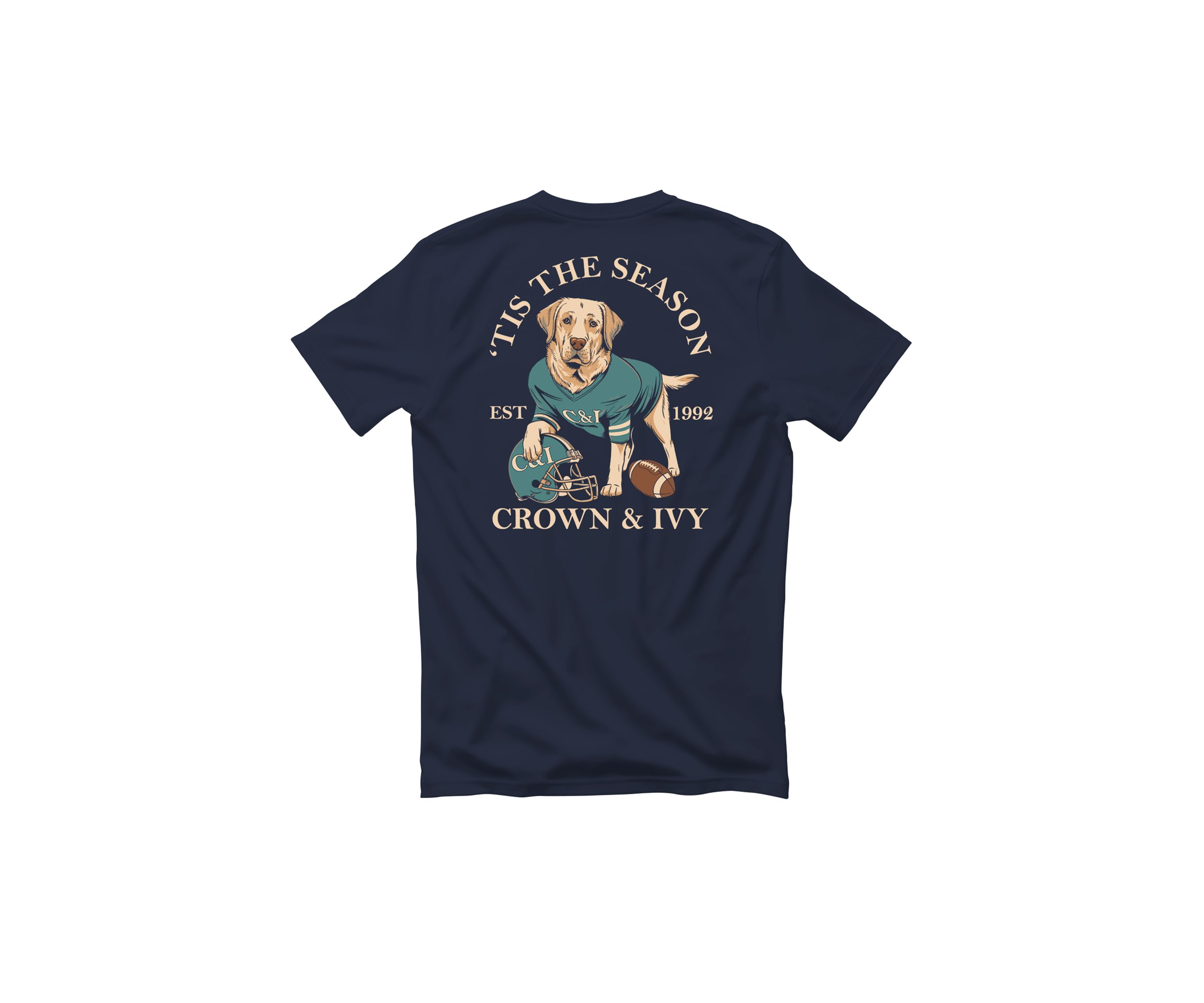 Football Dog Graphic T-Shirt
