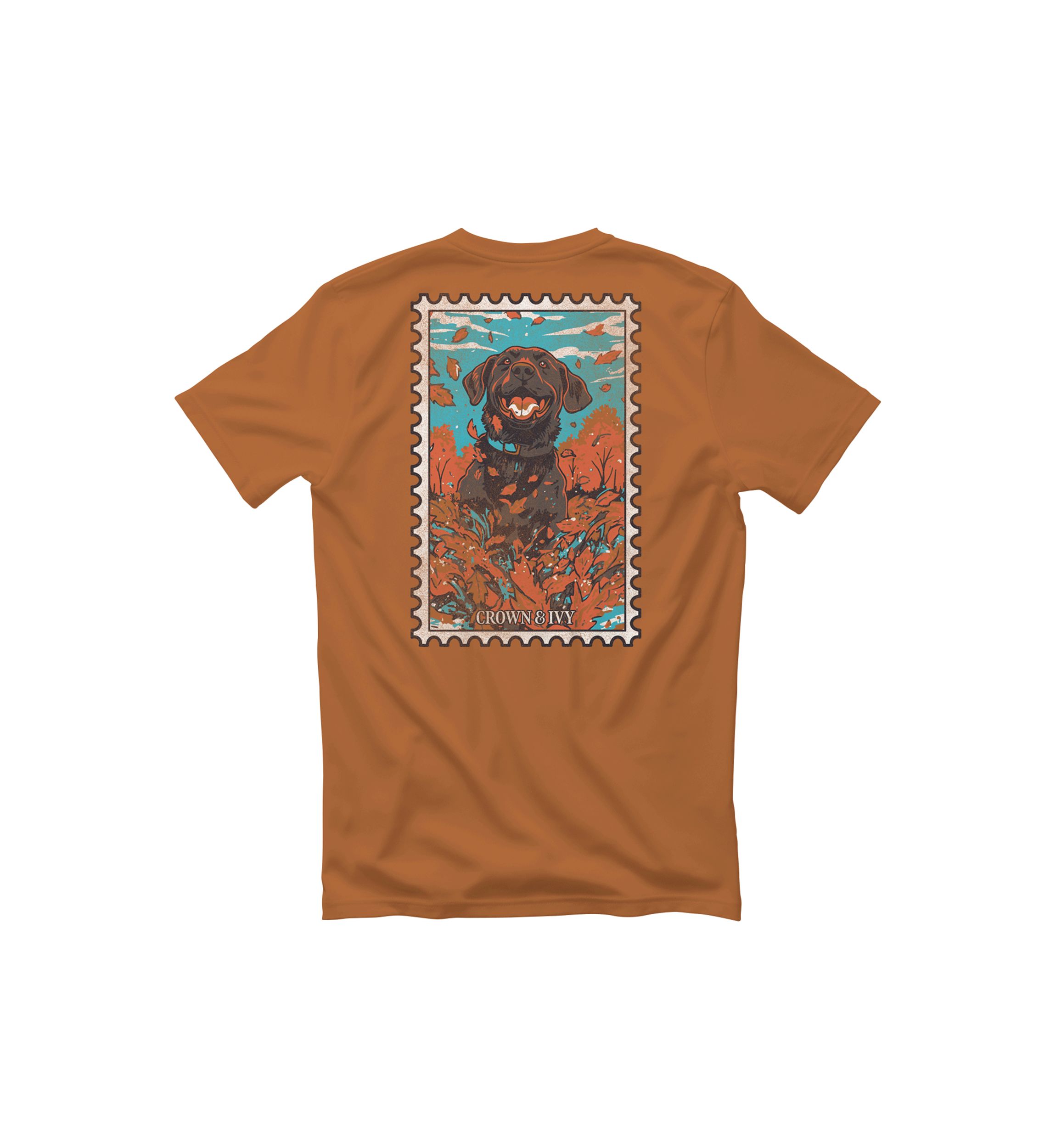 Fall Stamp Dog Graphic T-Shirt