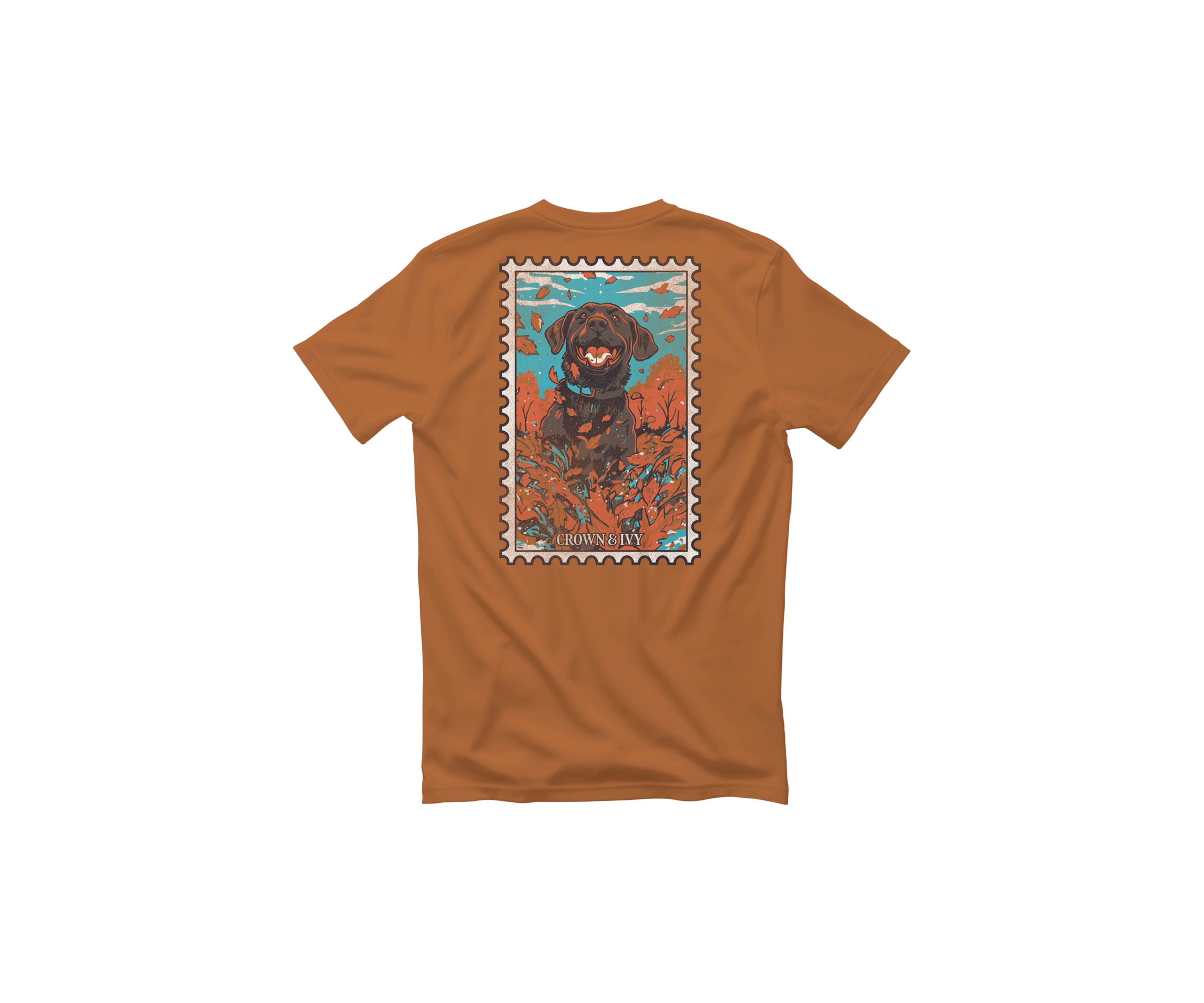 Fall Stamp Dog Graphic T-Shirt