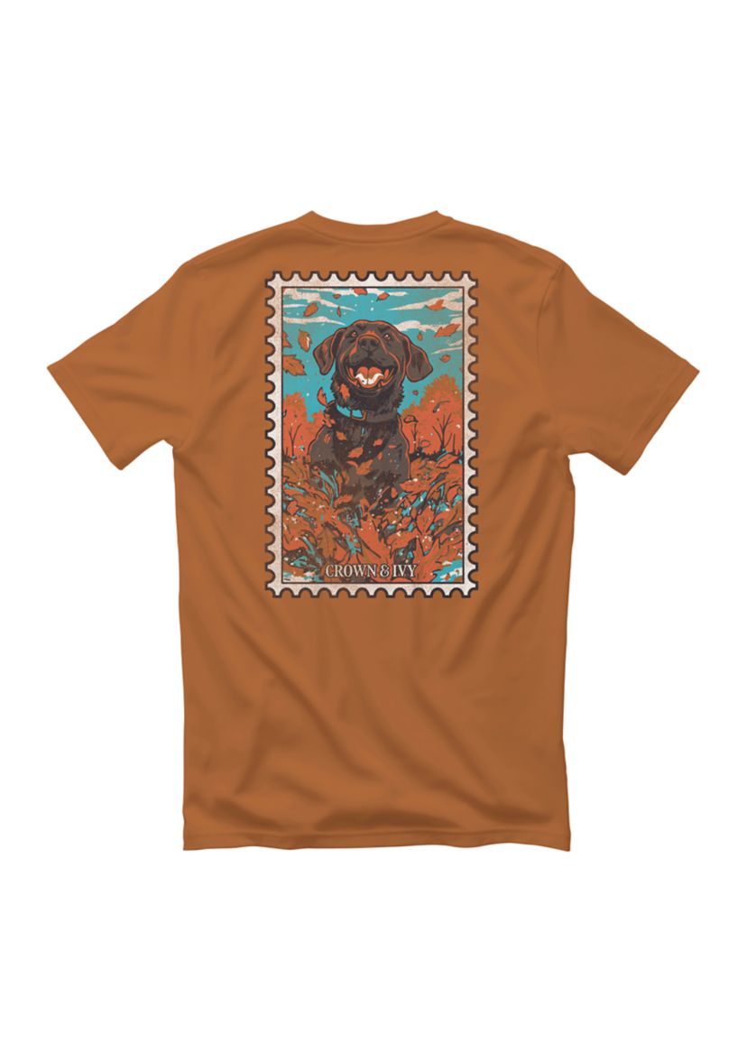 Fall Stamp Dog Graphic T-Shirt