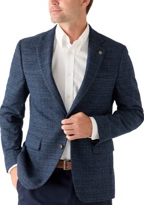 TED BY TED BAKER Men's Plaid Sport Coat, Navy Blue, 44 Short