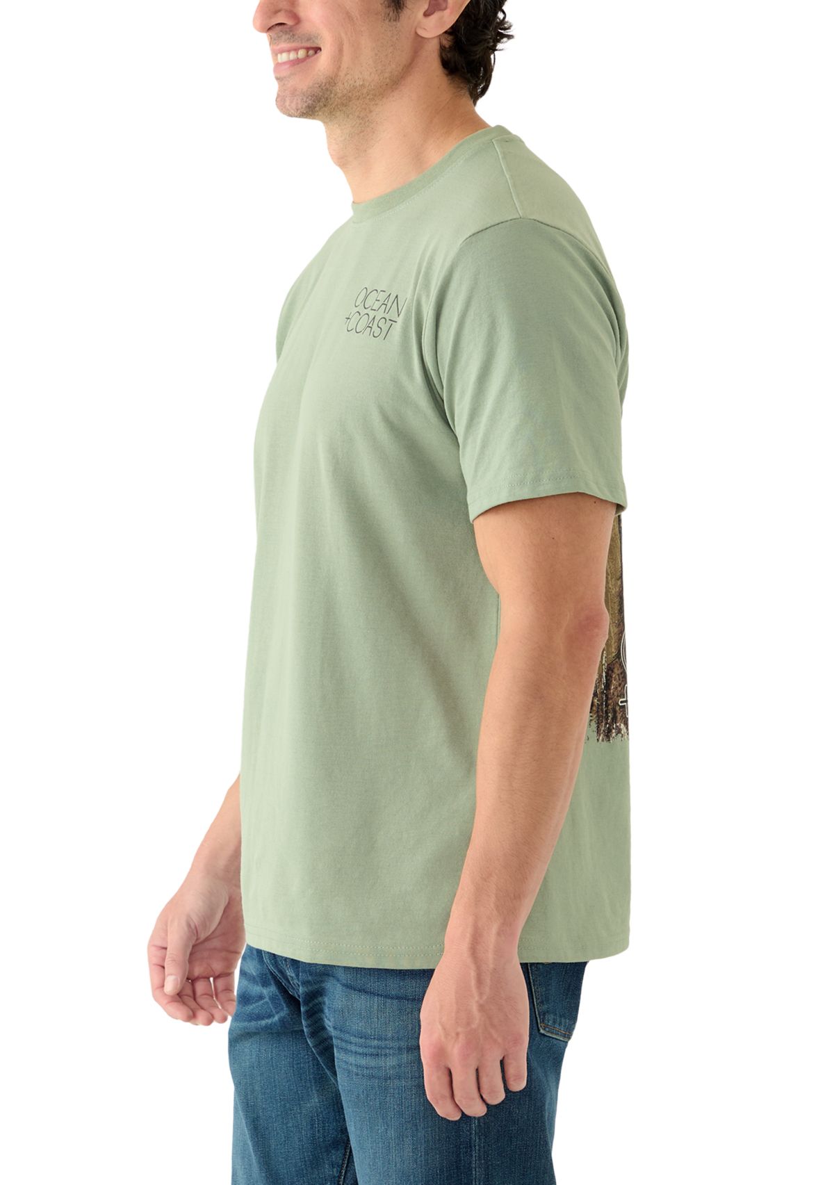 Mens Short Sleeve Americana Deer Graphic T-Shirt