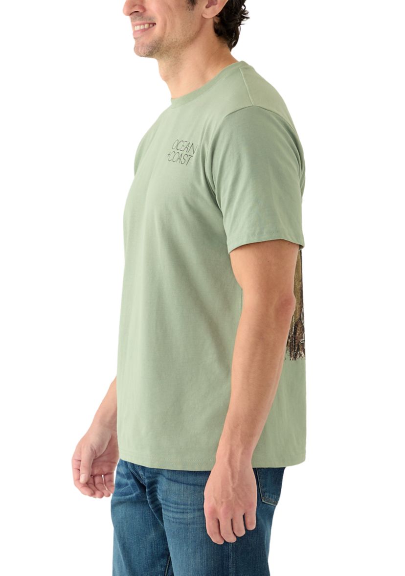 Mens Short Sleeve Americana Deer Graphic T-Shirt