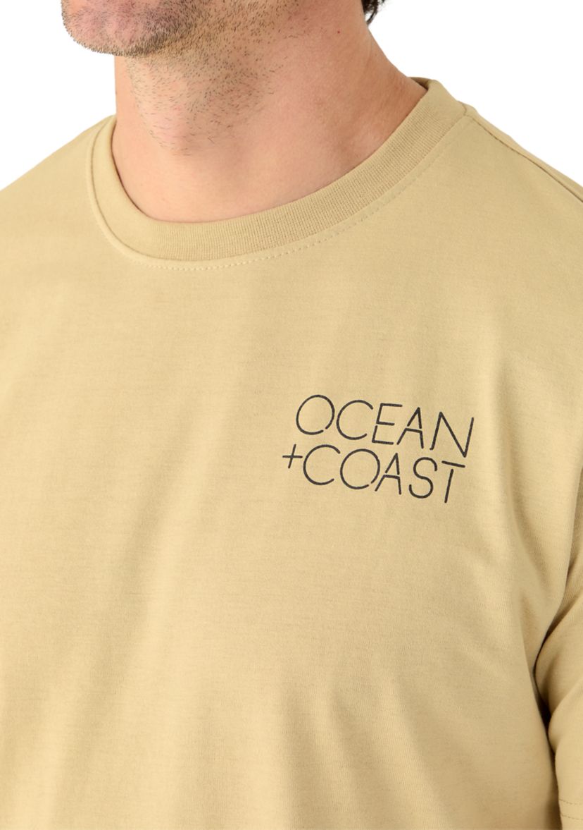 Mens Short Sleeve Mountain Deer Graphic T-Shirt