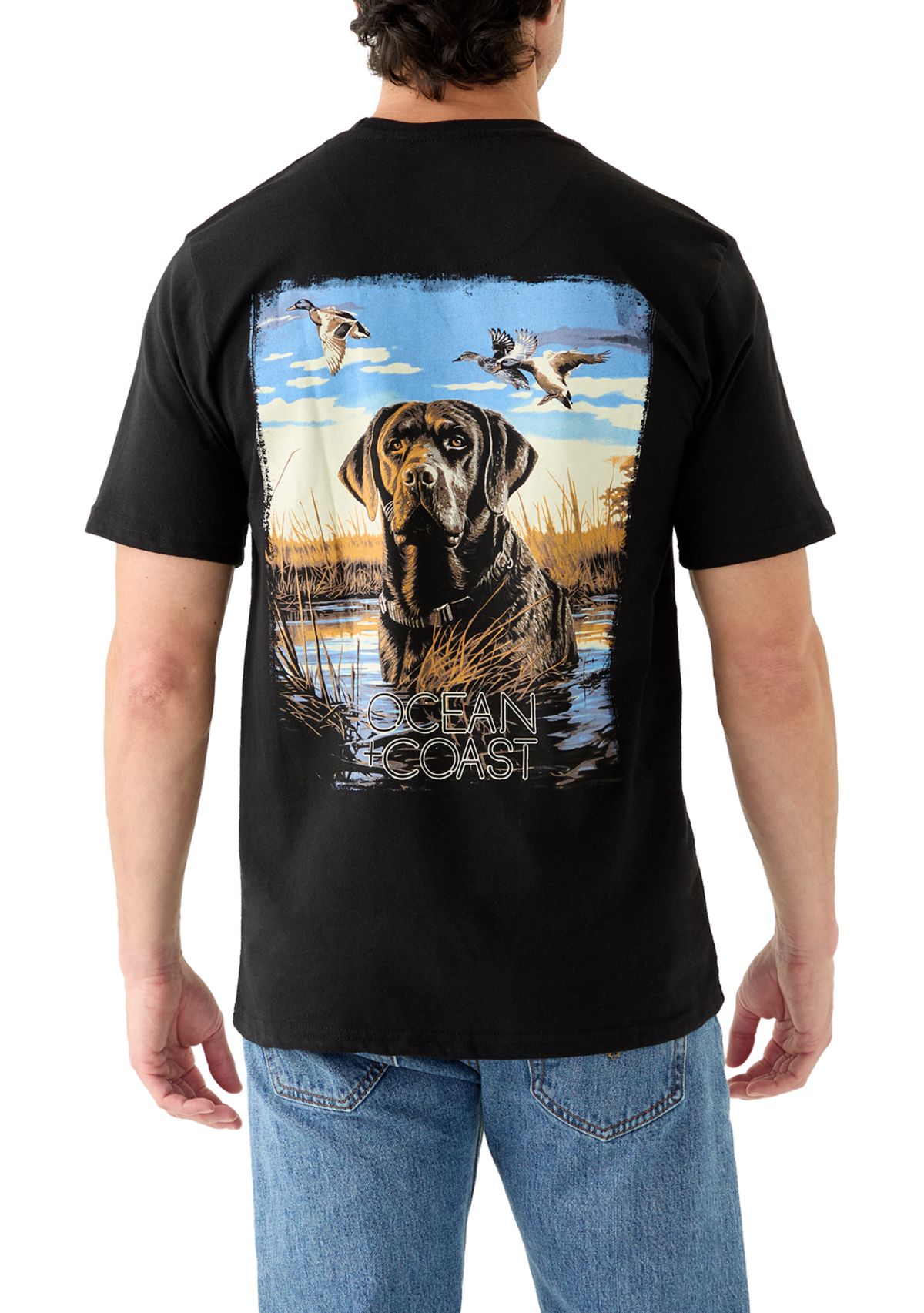 Mens Short Sleeve Graphic Hunting Dog T-Shirt