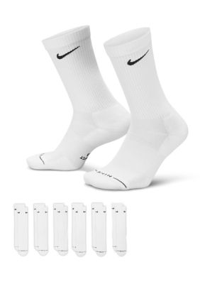 Nike Men's Everyday Elevated Crew Socks - 6 Pack, White, XL