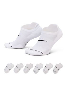 Nike Men's Everyday Elevated No-Show Socks - Pack of 6, White, Large