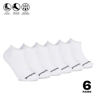 Timberland Men's 6 Pack Millboro No Show, White