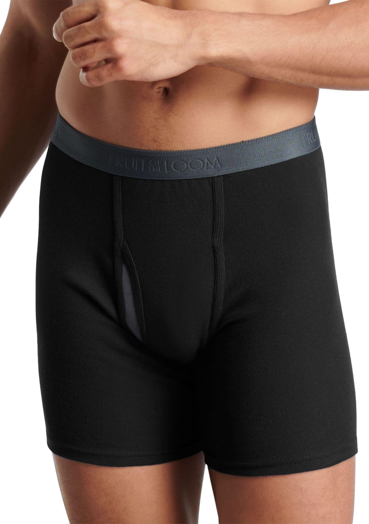  Mens Premium CoolZone® Boxer Briefs, Black and Gray 4 Pack