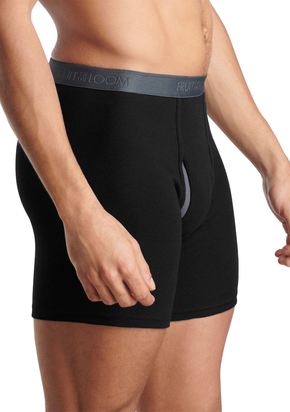  Mens Premium CoolZone® Boxer Briefs, Black and Gray 4 Pack
