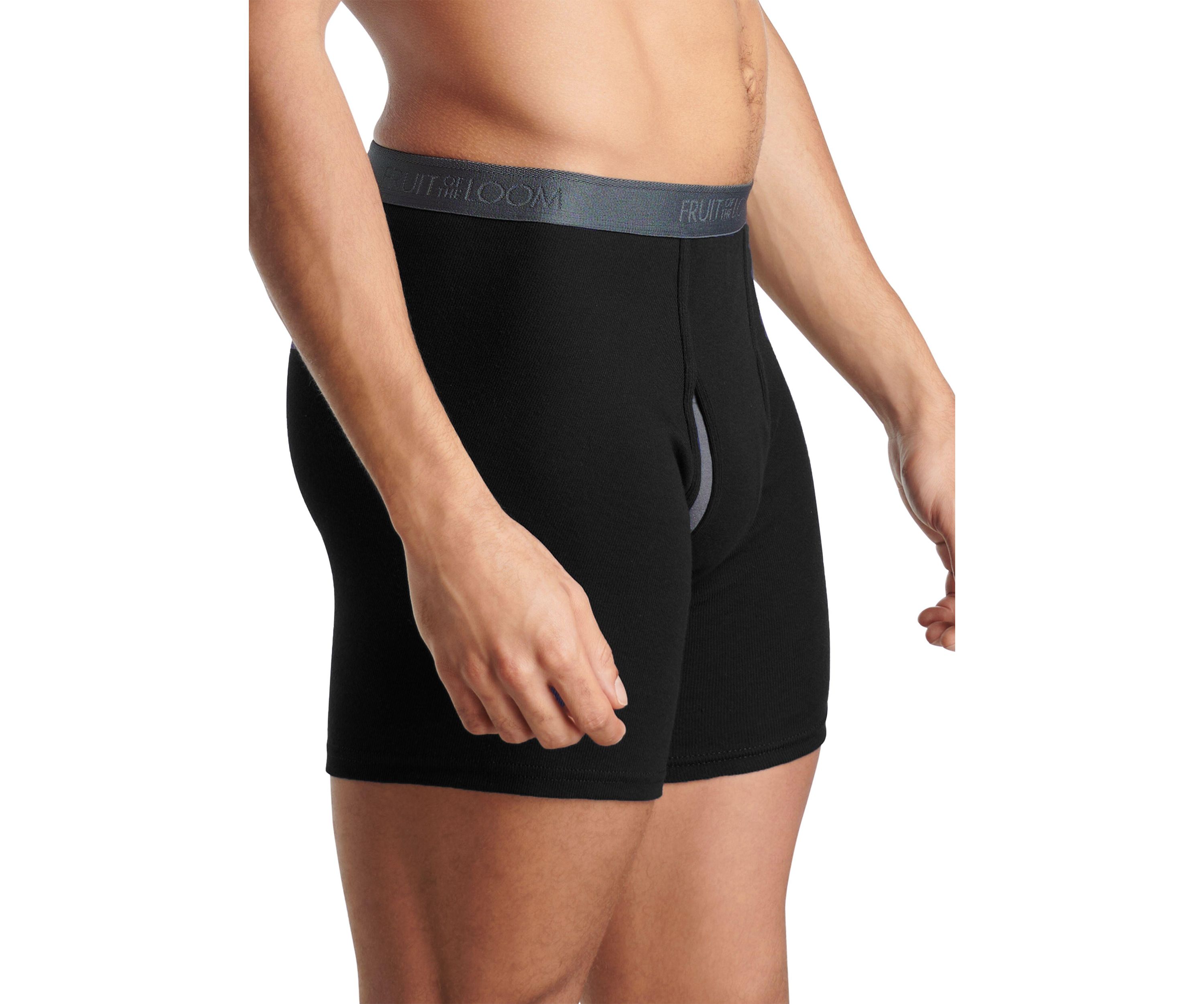  Mens Premium CoolZone® Boxer Briefs, Black and Gray 4 Pack