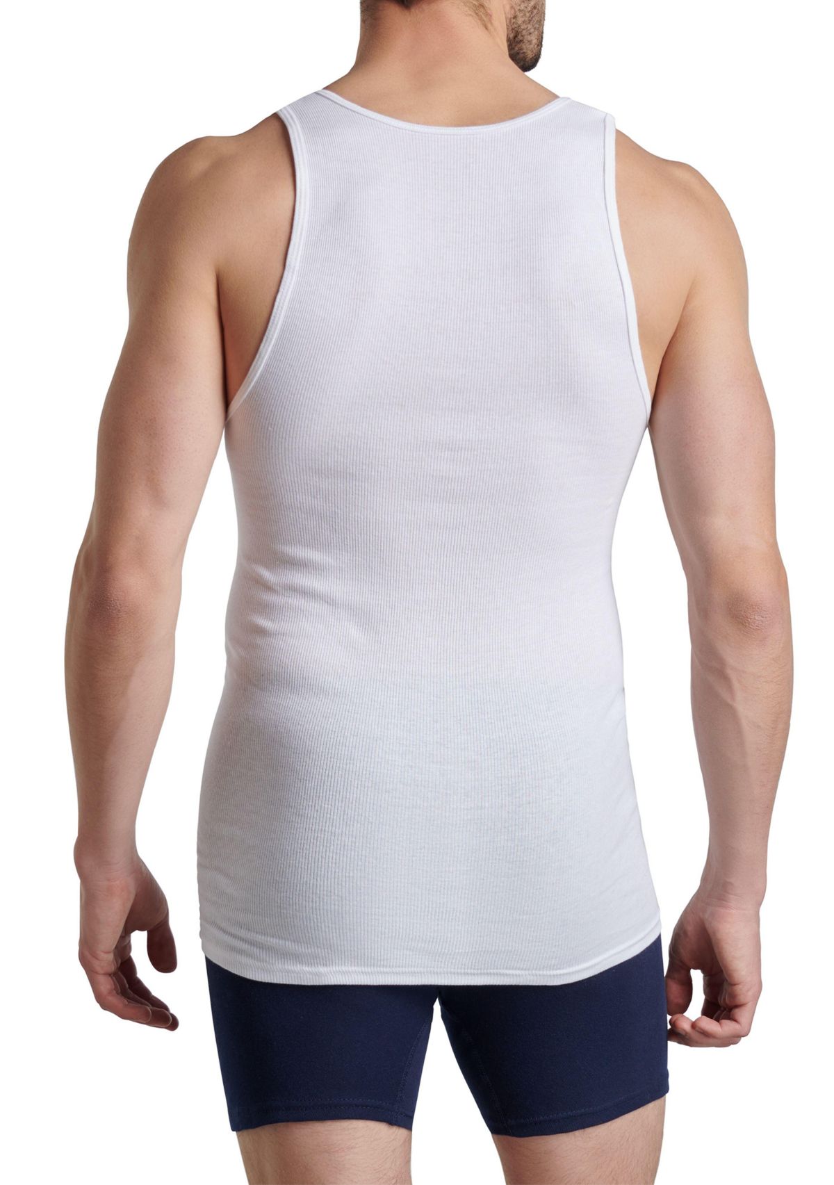  Mens Premium A-Shirt, White 4 Pack