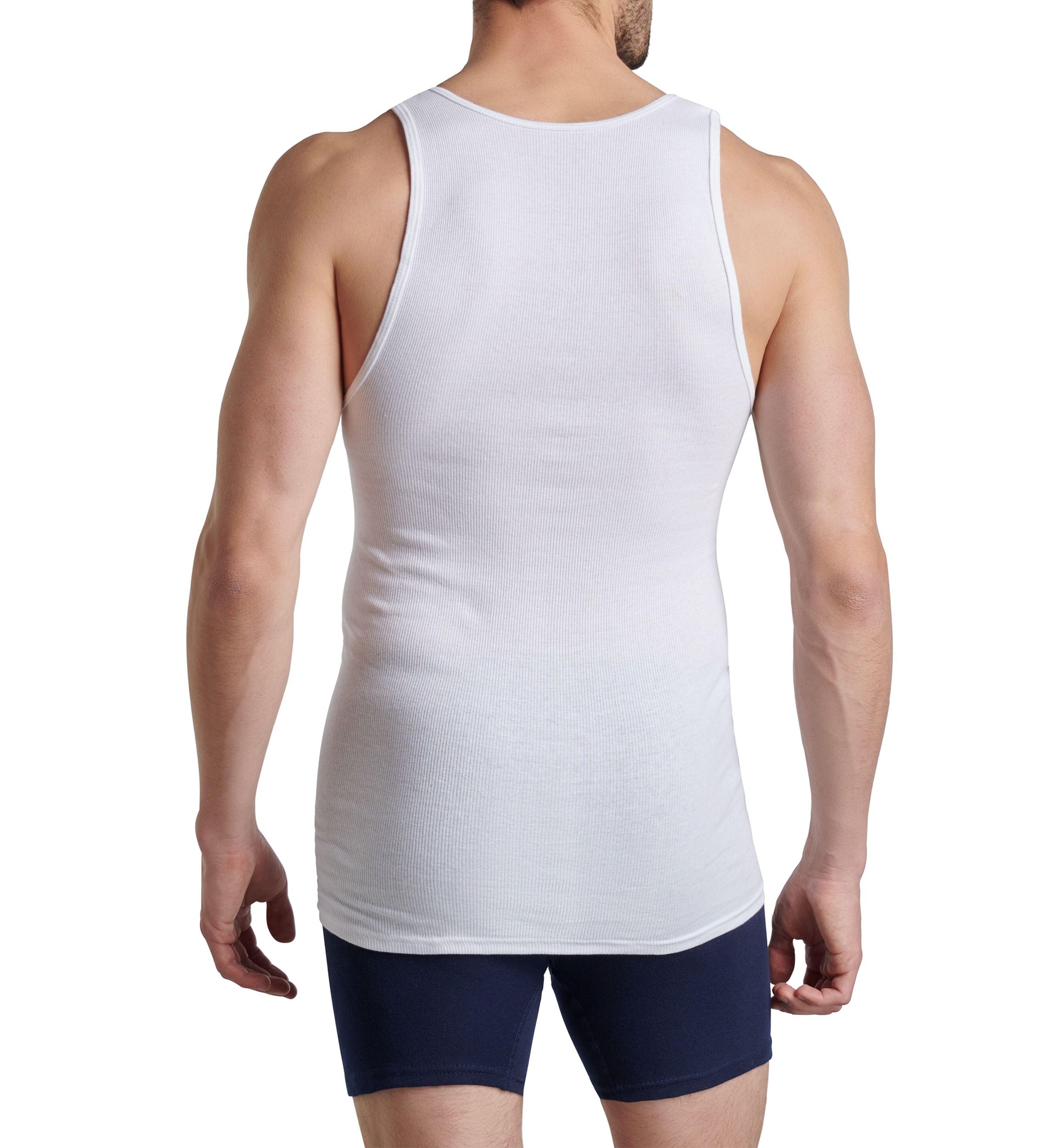  Mens Premium A-Shirt, White 4 Pack