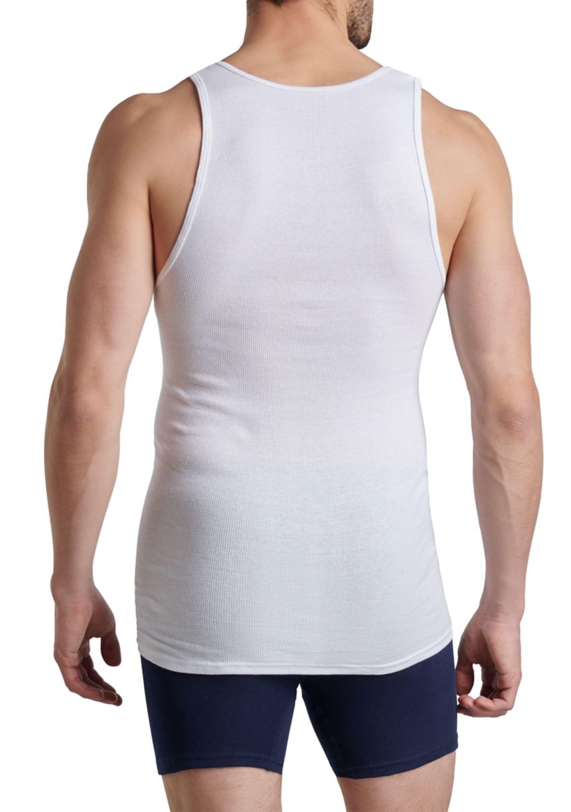  Mens Premium A-Shirt, White 4 Pack