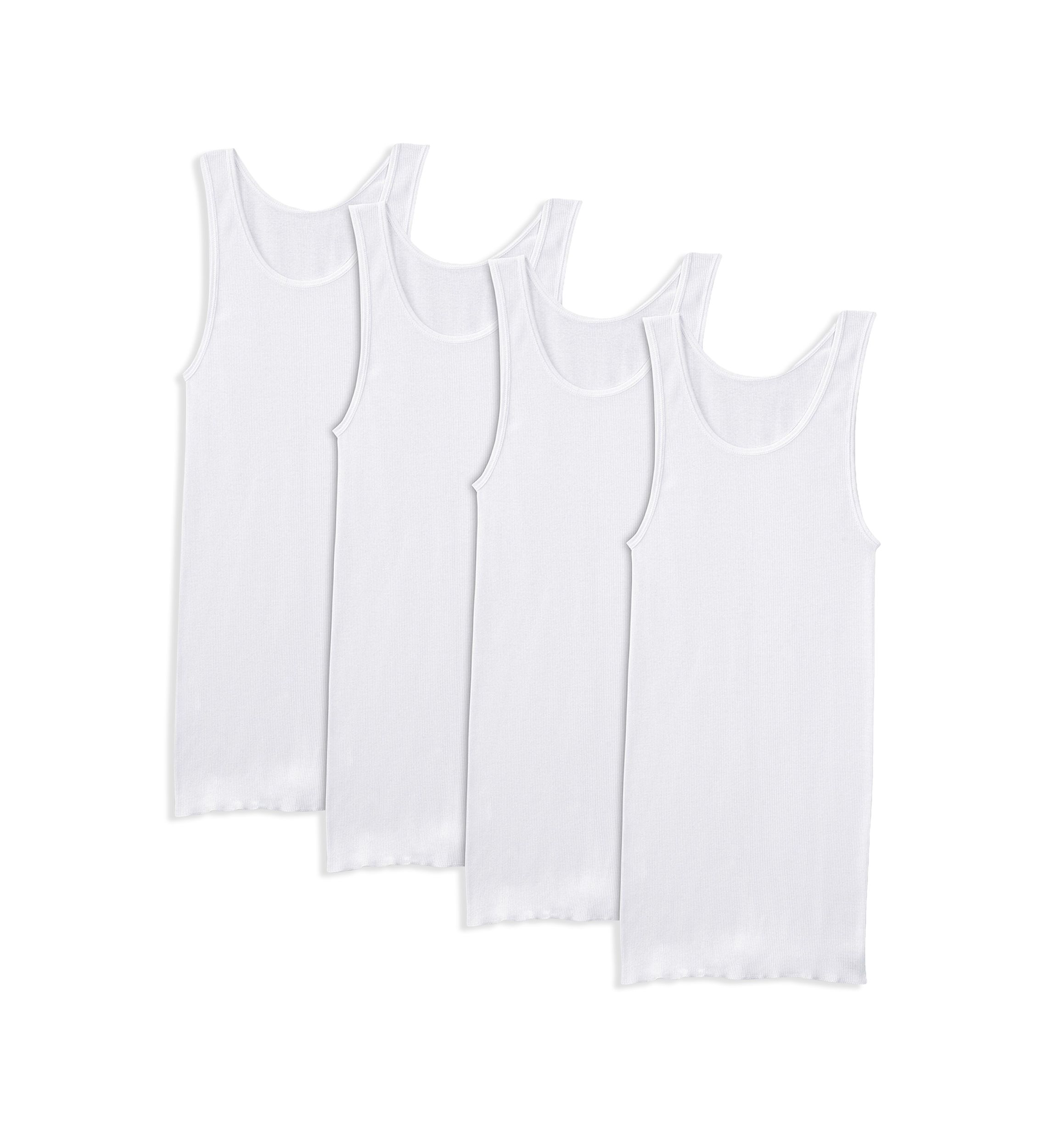  Mens Premium A-Shirt, White 4 Pack