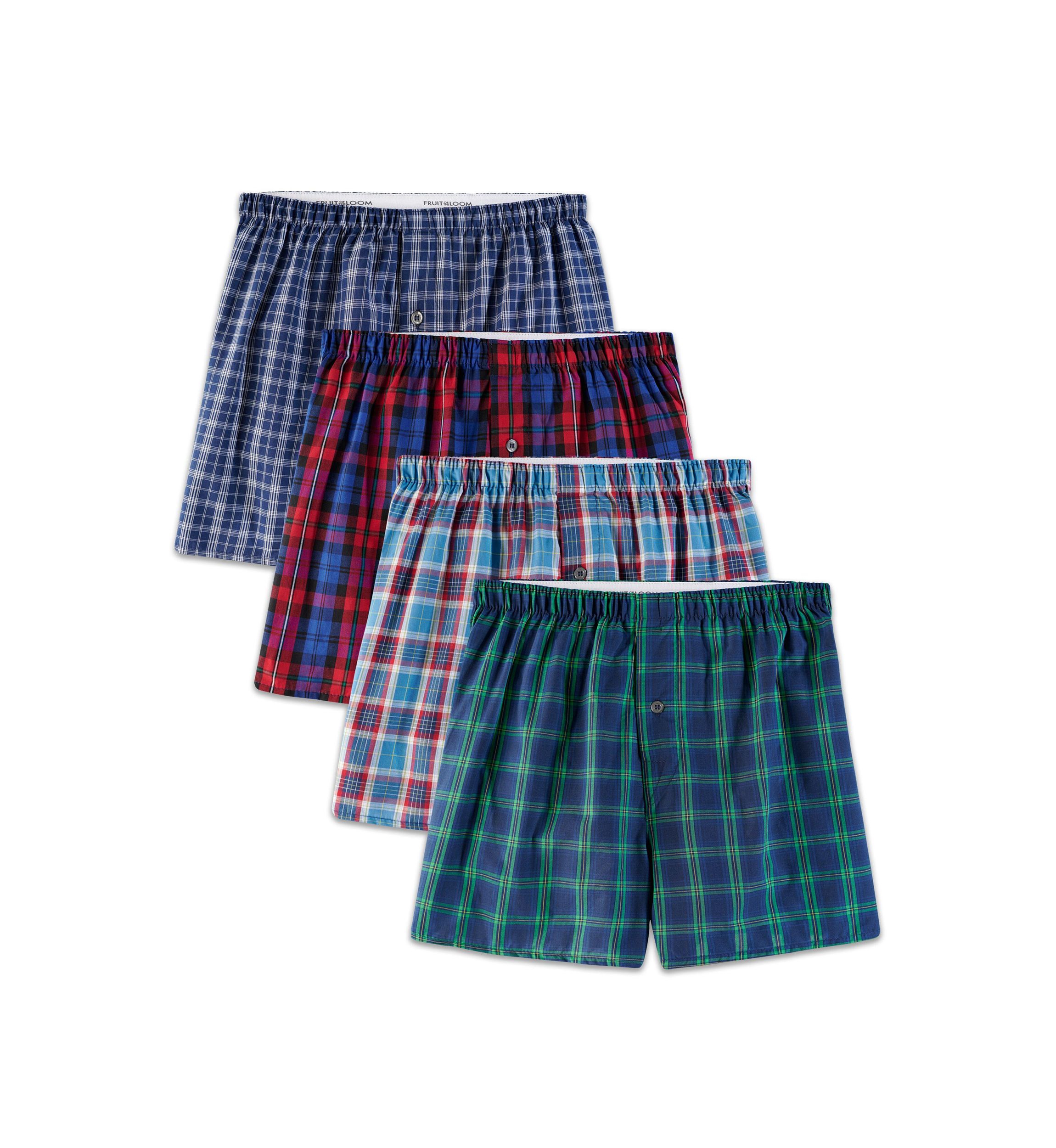 Premium Woven Plaid Boxers Assorted - 4 Pack