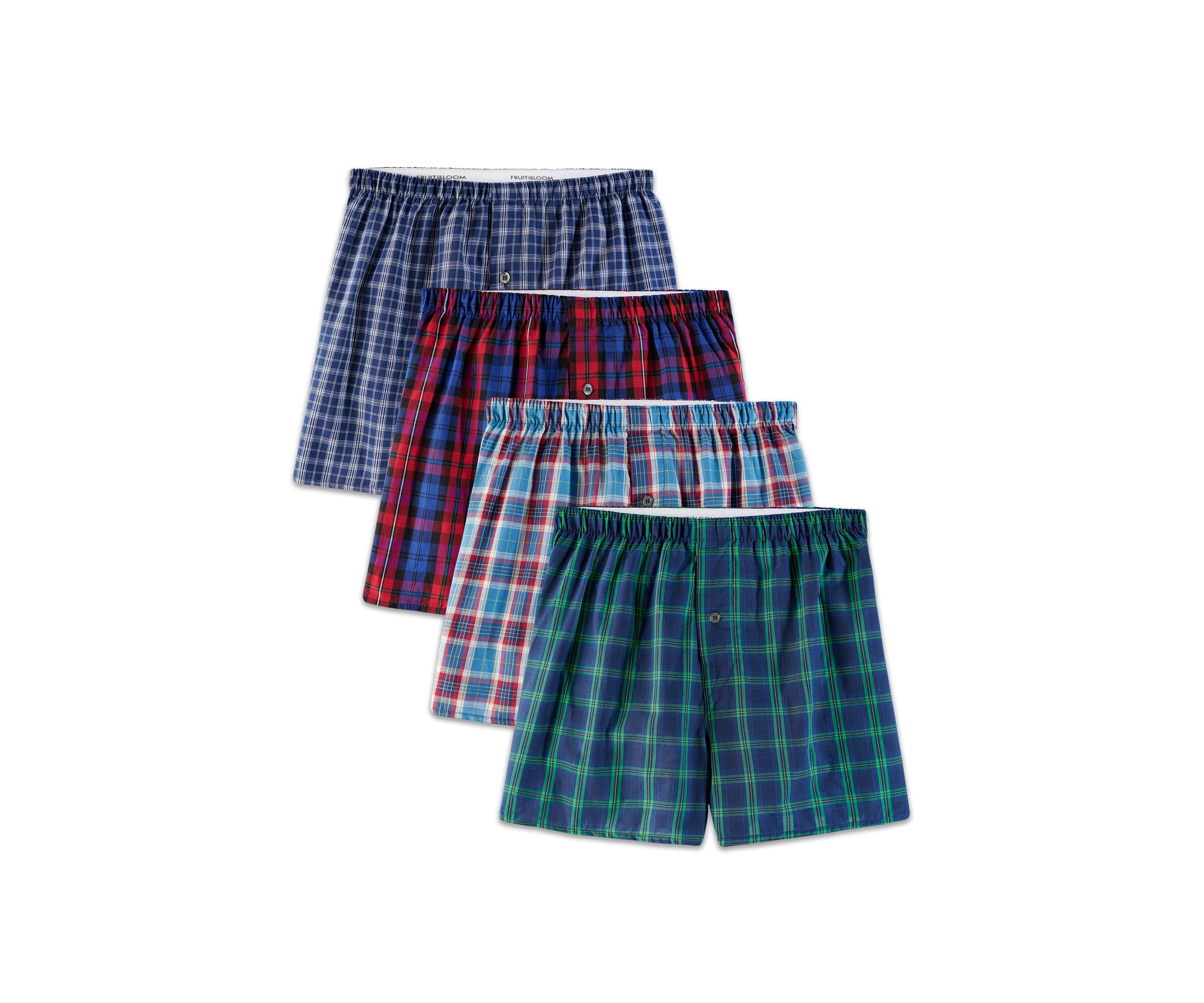 Premium Woven Plaid Boxers Assorted - 4 Pack