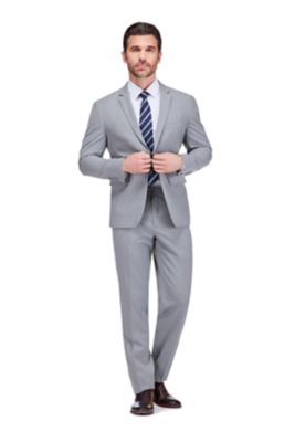 Gino Vitale Men's 2-Piece 4-Way Stretch Notch Lapel Slim Fit Suit, Grey, 38 Regular